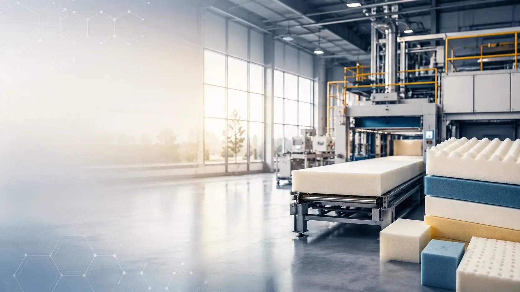 Modern polyurethane foam production facility for technical foam consultancy